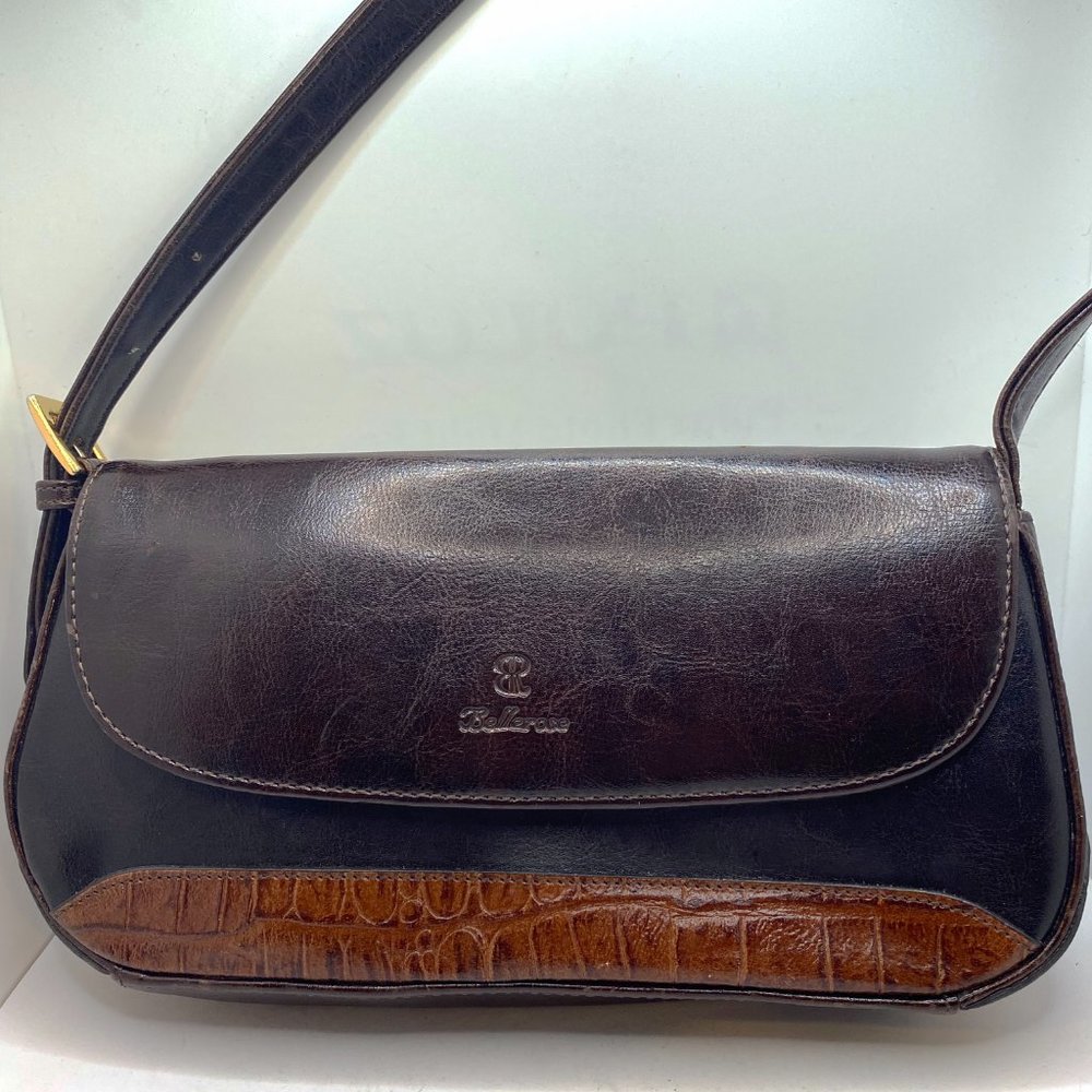 1990s Vintage Bellerose Italian brown leather purse, 2 color, small